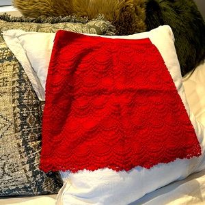 Club Monaco | Red lace mini skirt